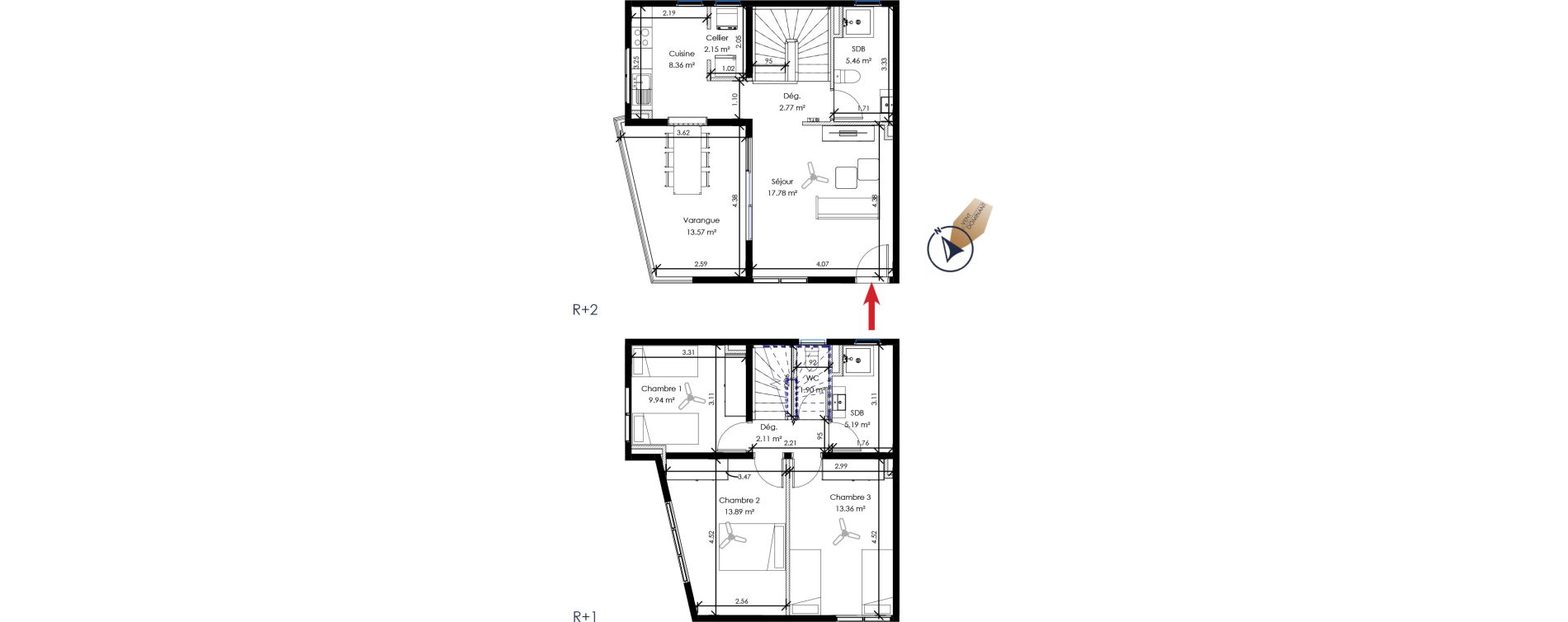 Appartement T4 de 82,91 m2 Remire-Montjoly Centre