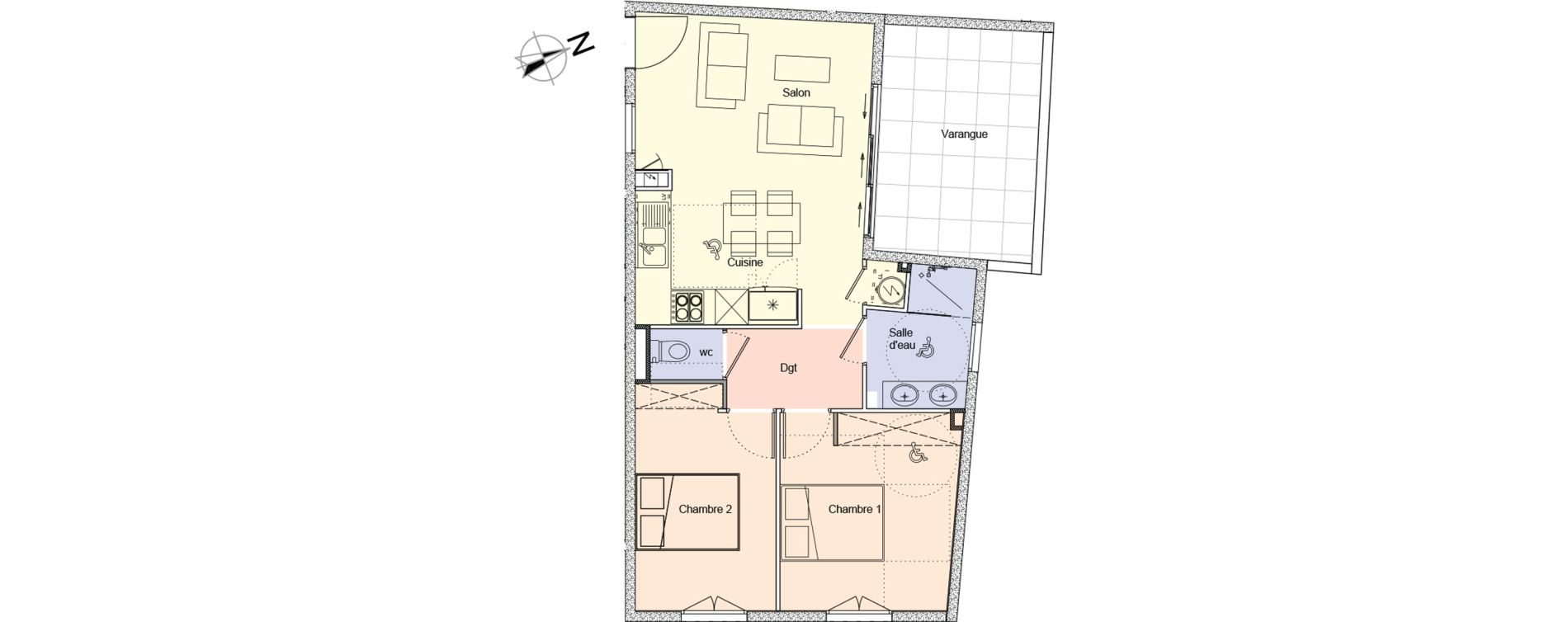 Appartement T3 de 54,60 m2 &Eacute;tang-Sal&eacute; L'&eacute;tang-sal&eacute;