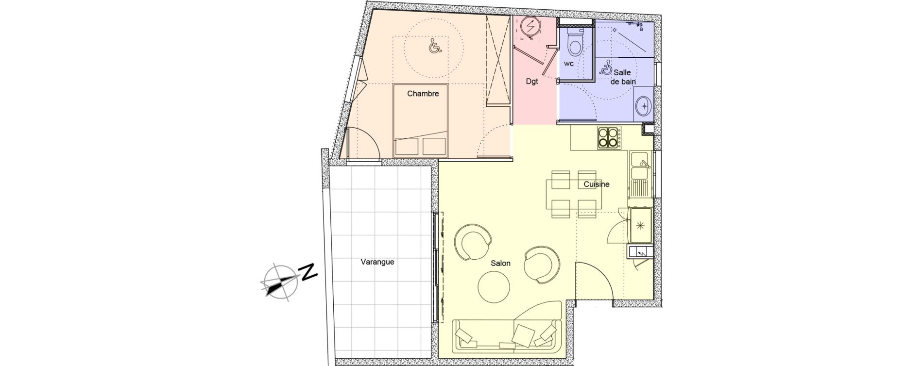 Appartement T2 de 50,10 m2 &Eacute;tang-Sal&eacute; L'&eacute;tang-sal&eacute;