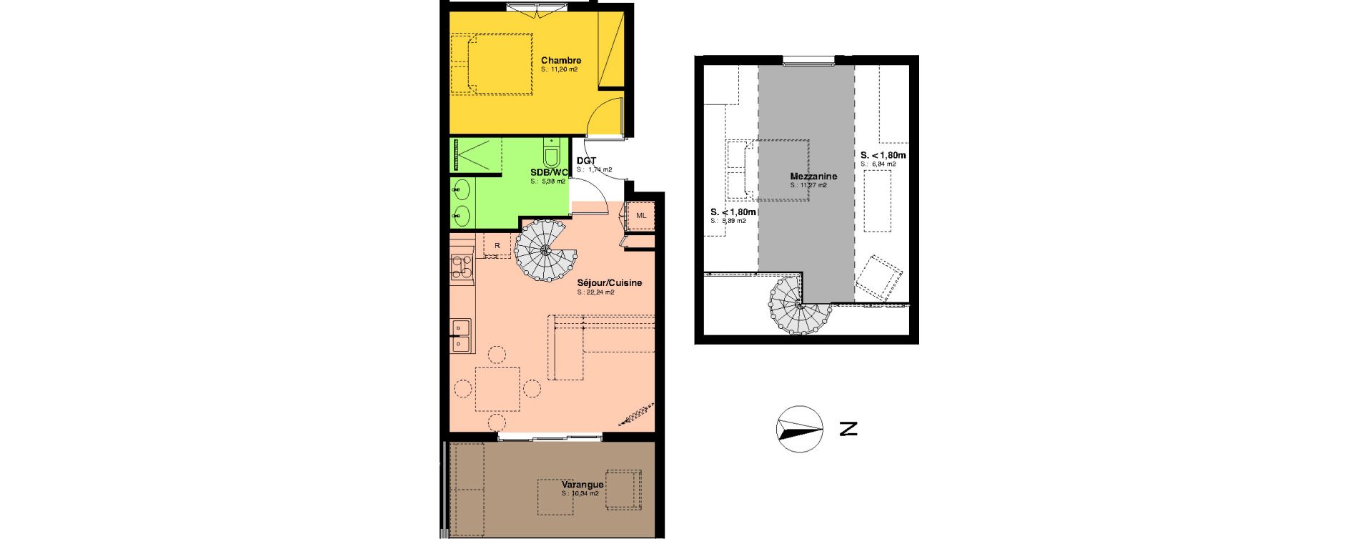 Duplex T2 de 51,83 m2 &Eacute;tang-Sal&eacute; L'&eacute;tang-sal&eacute;