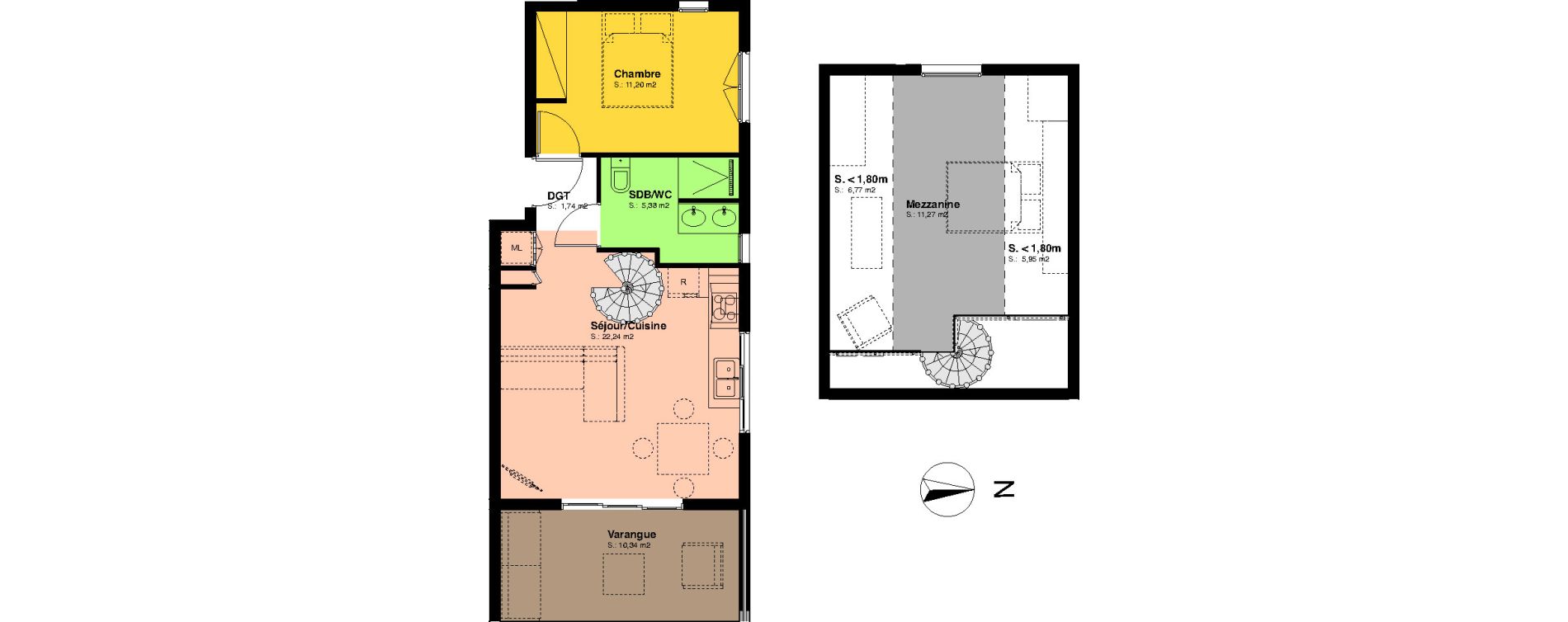 Duplex T2 de 51,83 m2 &Eacute;tang-Sal&eacute; L'&eacute;tang-sal&eacute;