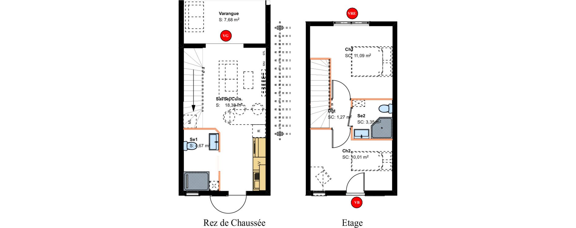 Duplex T3 de 48,77 m2 &Eacute;tang-Sal&eacute; L'&eacute;tang-sal&eacute;