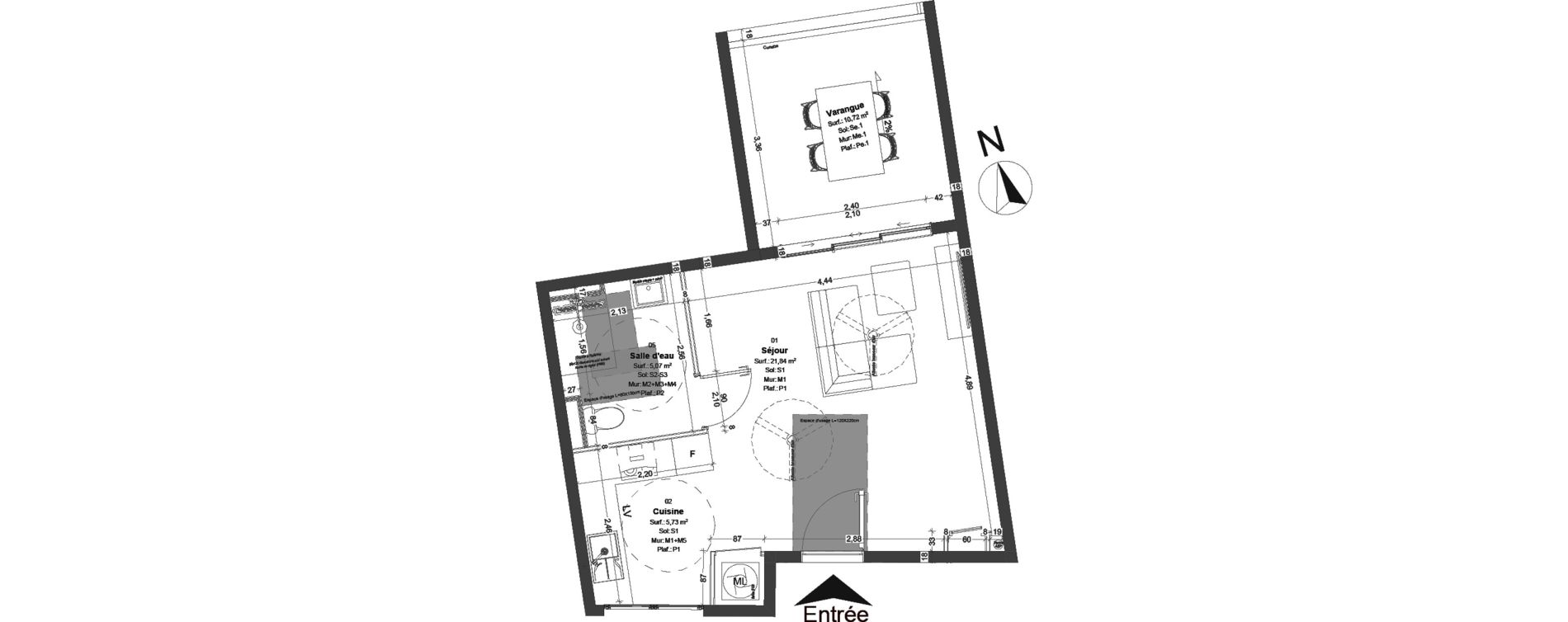 Appartement T1 de 32,64 m2 &agrave; Saint-Denis Saint denis, re centre