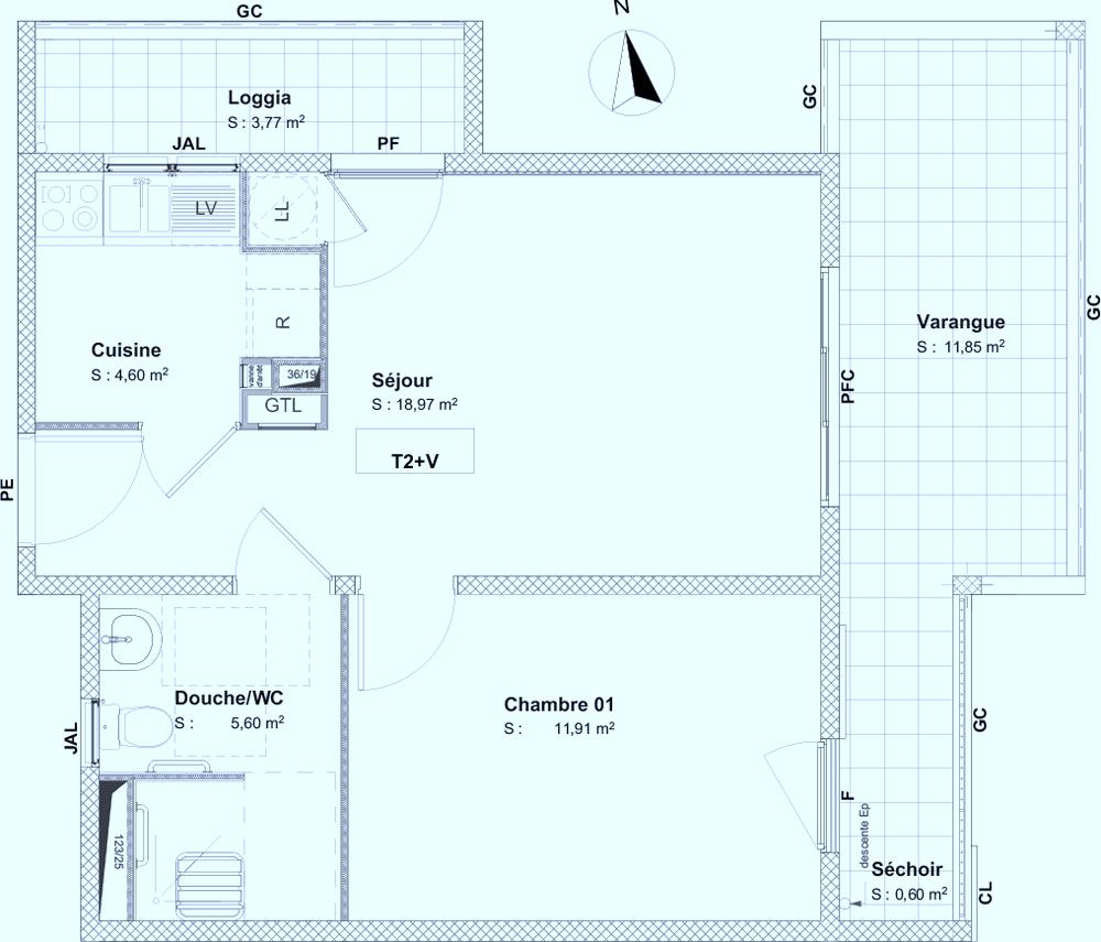 Plan Appartement T2 De 53 53 M² Neuf Résidence « Les Villages Dor