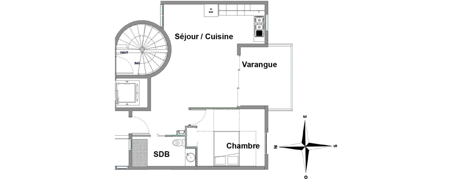 Appartement T2 de 48,37 m2 &agrave; Saint-Denis Bellepierre