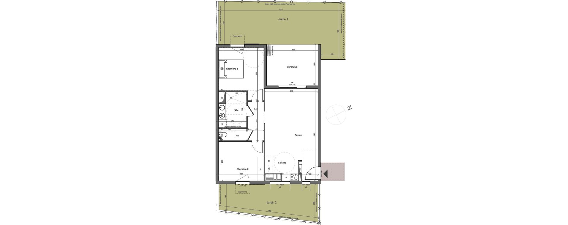 Appartement T3 de 59,60 m2 &agrave; Saint-Paul Saint-gilles les hauts