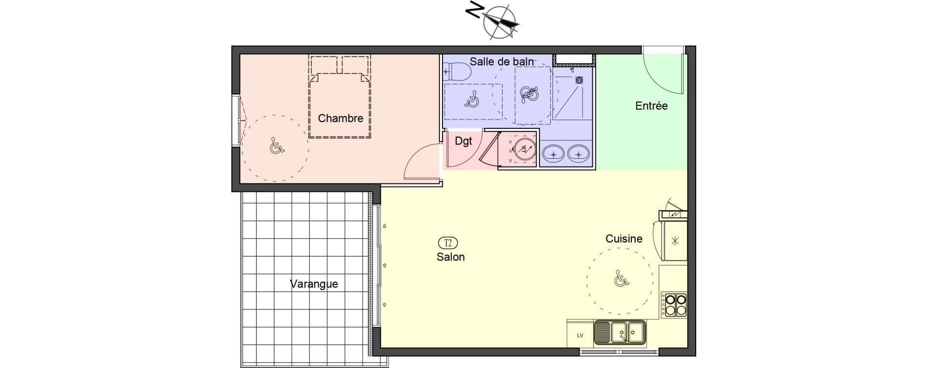 Appartement T2 de 54,15 m2 &agrave; Saint-Paul Centre