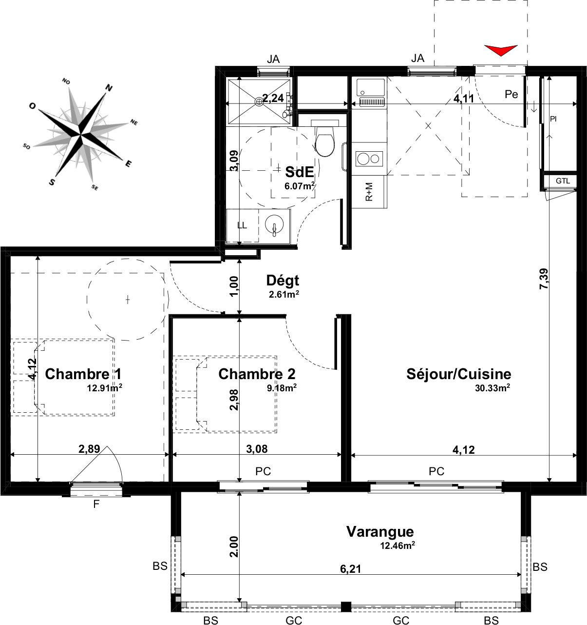 Plan Appartement T3 De 61 10 M² Neuf Résidence « Les Senioriales De Le