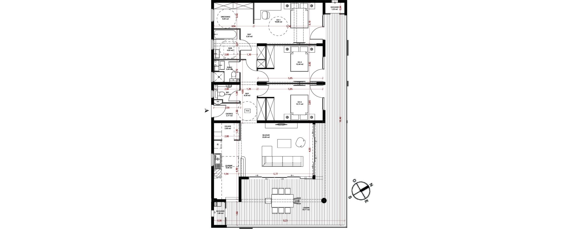 Appartement T4 de 111,19 m2 &agrave; Fort-De-France Etang z abricot