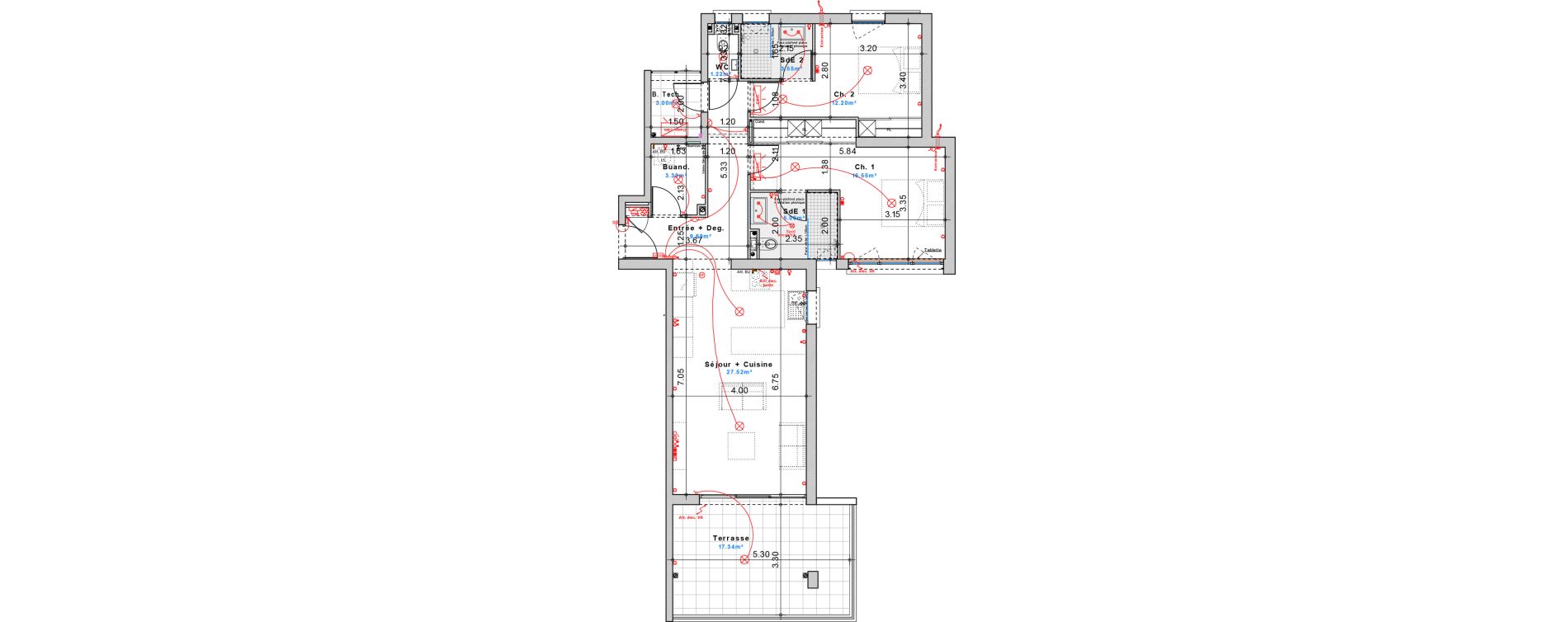 Appartement T3 de 82,12 m2 &agrave; Fort-De-France Etang z abricot