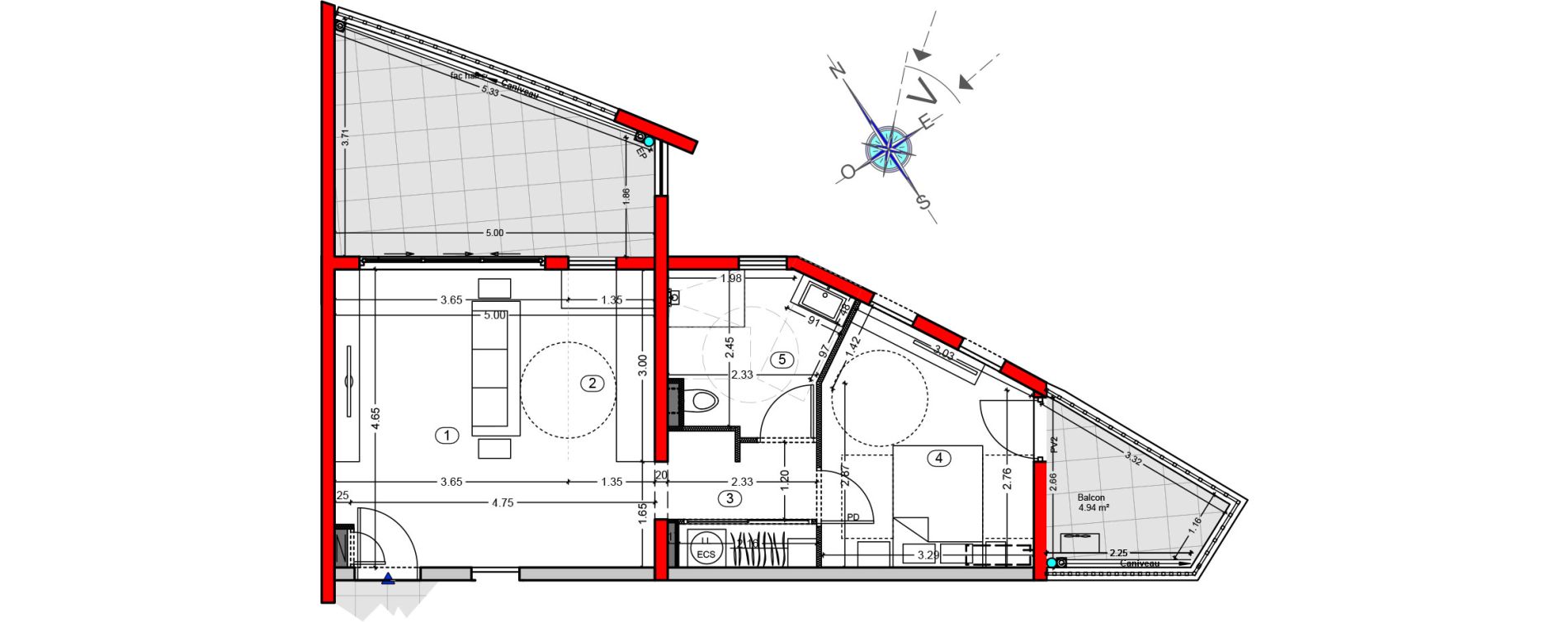 Appartement T2 de 45,89 m2 &agrave; Fort-De-France Etang z abricot