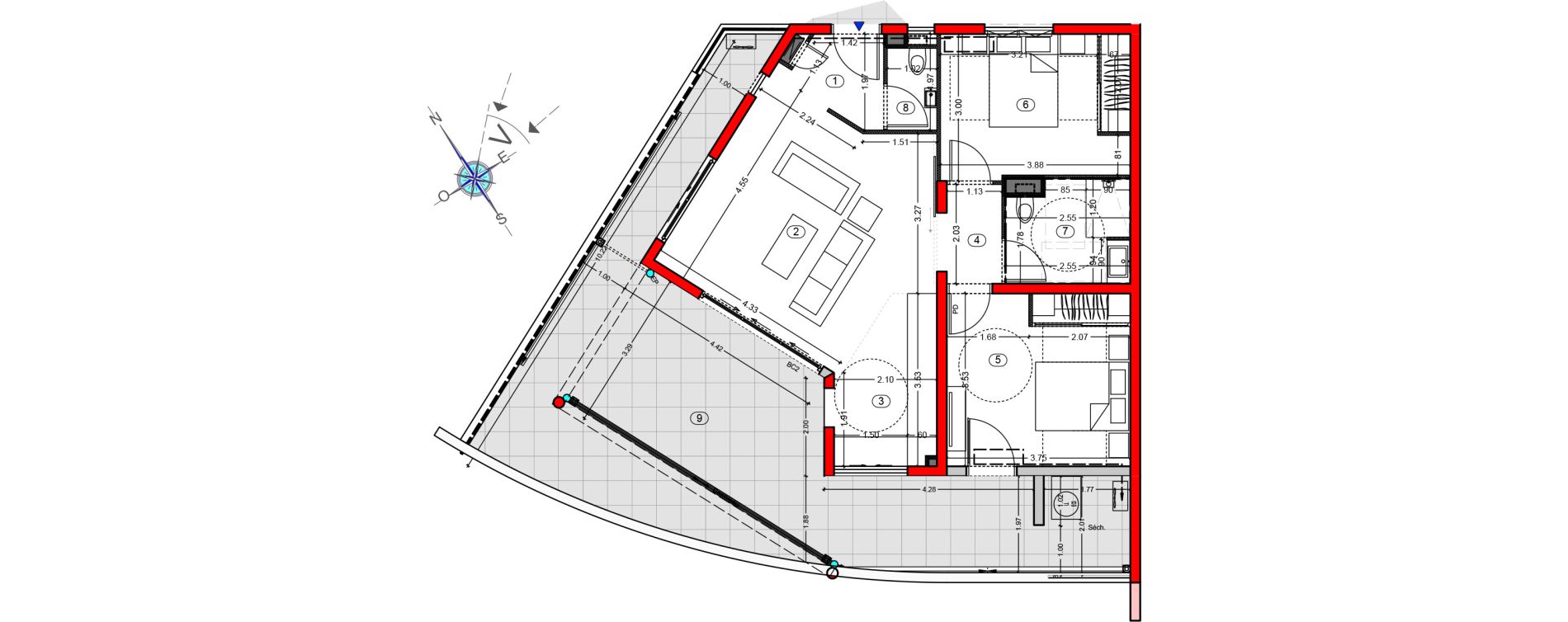 Appartement T3 de 64,53 m2 &agrave; Fort-De-France Etang z abricot