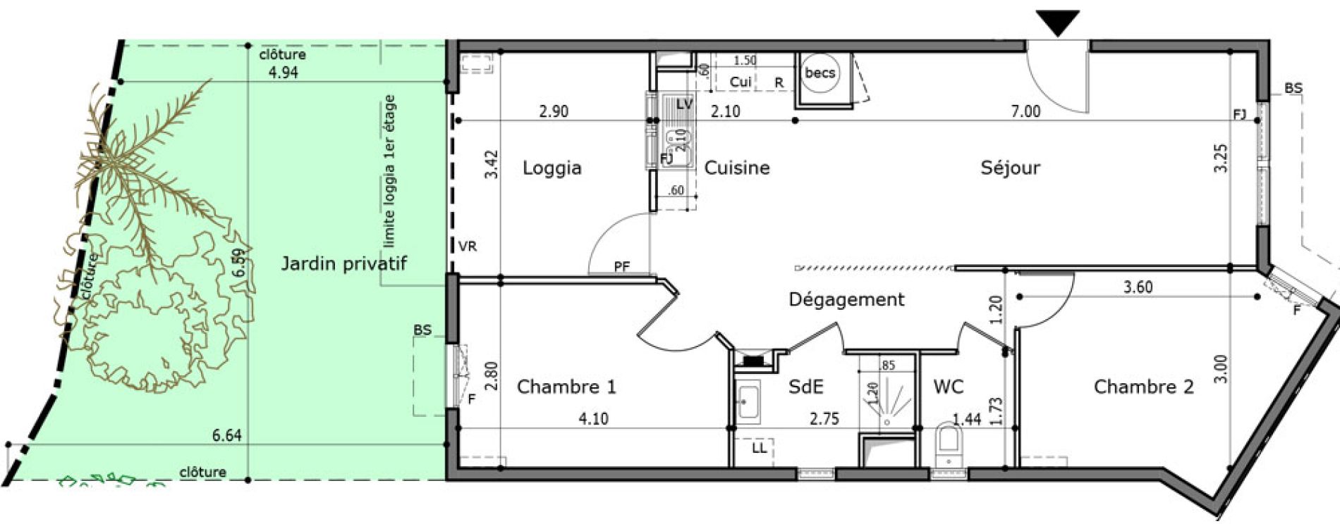Appartement T3 de 65,03 m2 Trinit&eacute; La trinite
