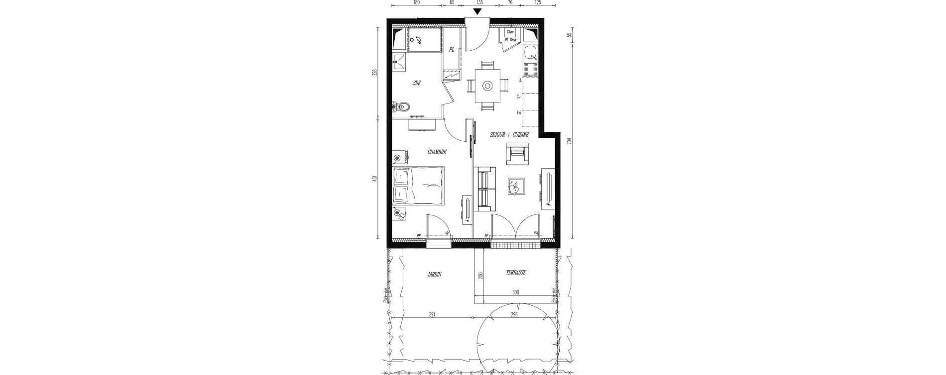 Appartement T2 de 41,06 m2 &agrave; Aigrefeuille-Sur-Maine Centre