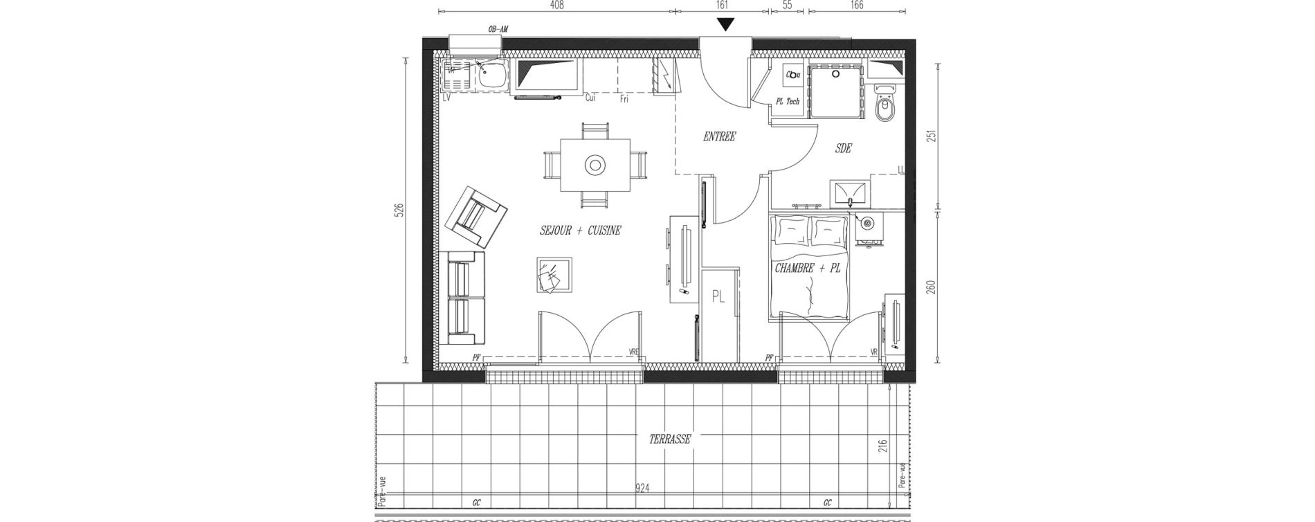 Appartement T2 de 40,14 m2 &agrave; Aigrefeuille-Sur-Maine Centre