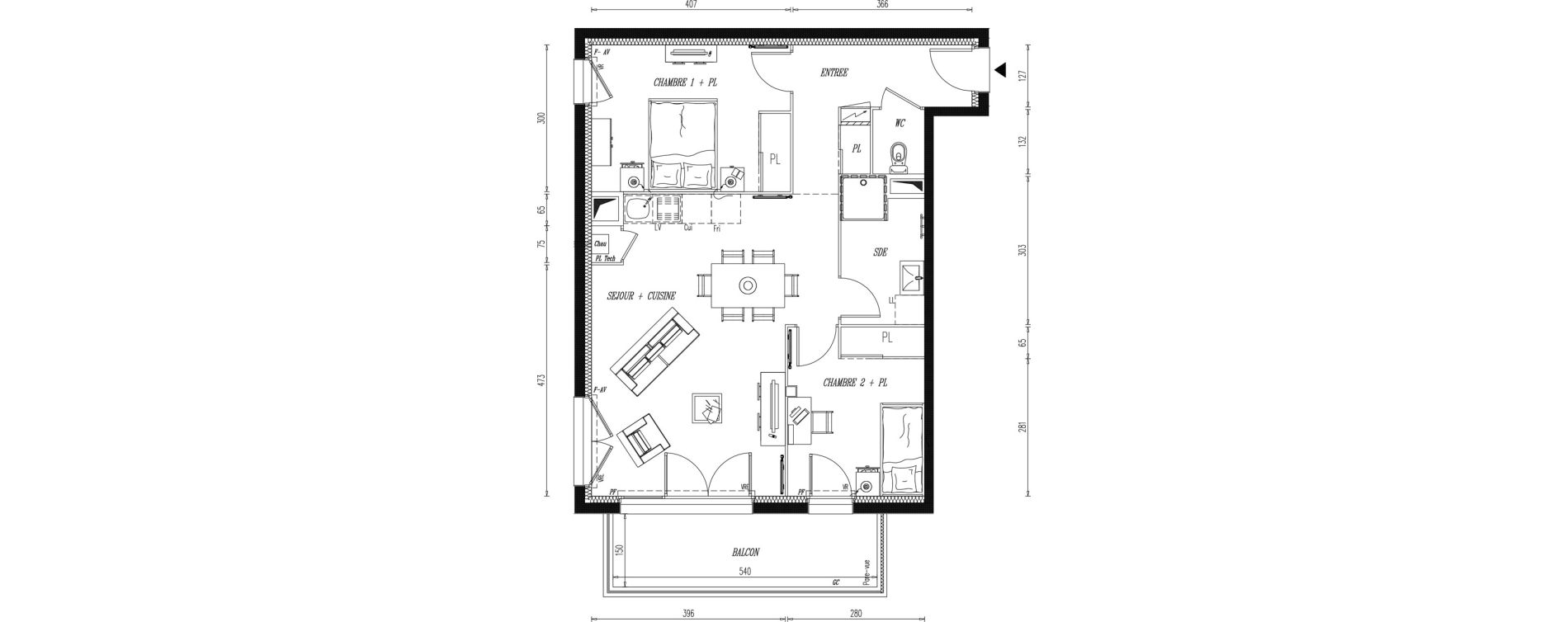 Appartement T3 de 61,83 m2 &agrave; Aigrefeuille-Sur-Maine Centre