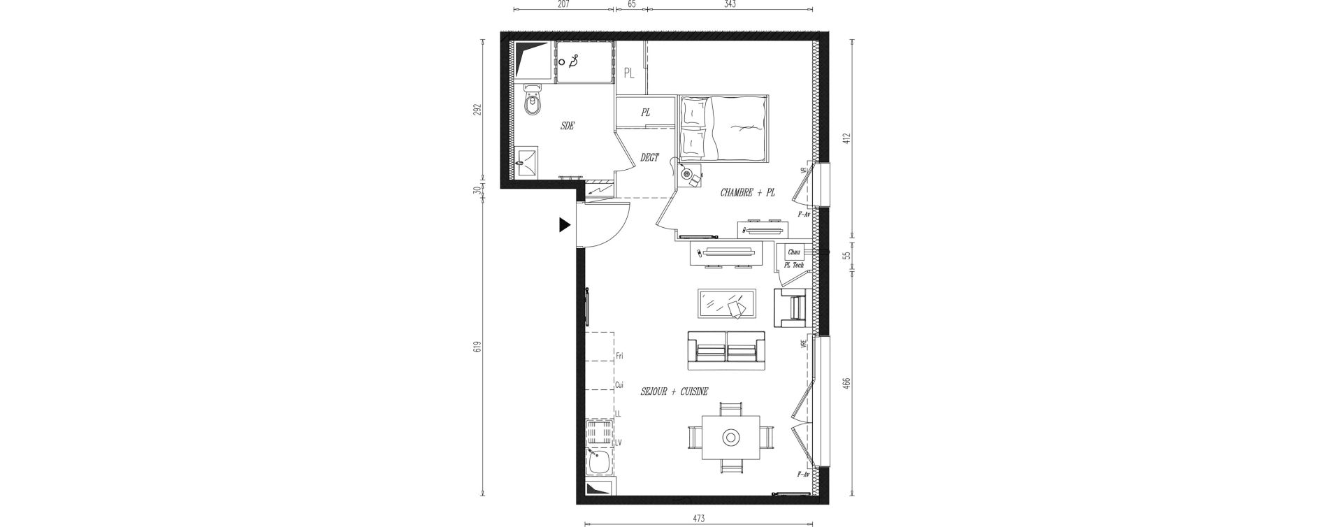 Appartement T2 de 47,14 m2 &agrave; Aigrefeuille-Sur-Maine Centre
