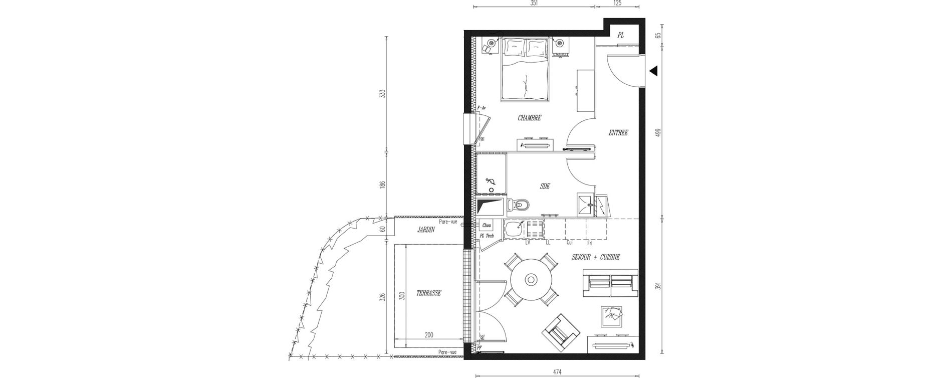 Appartement T2 de 42,41 m2 &agrave; Aigrefeuille-Sur-Maine Centre