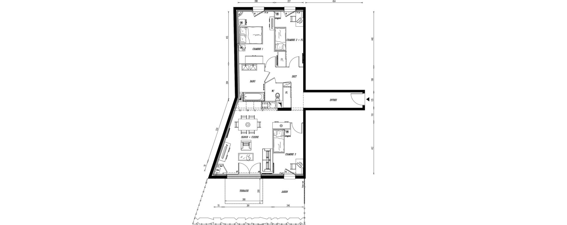 Appartement T4 de 75,96 m2 &agrave; Aigrefeuille-Sur-Maine Centre