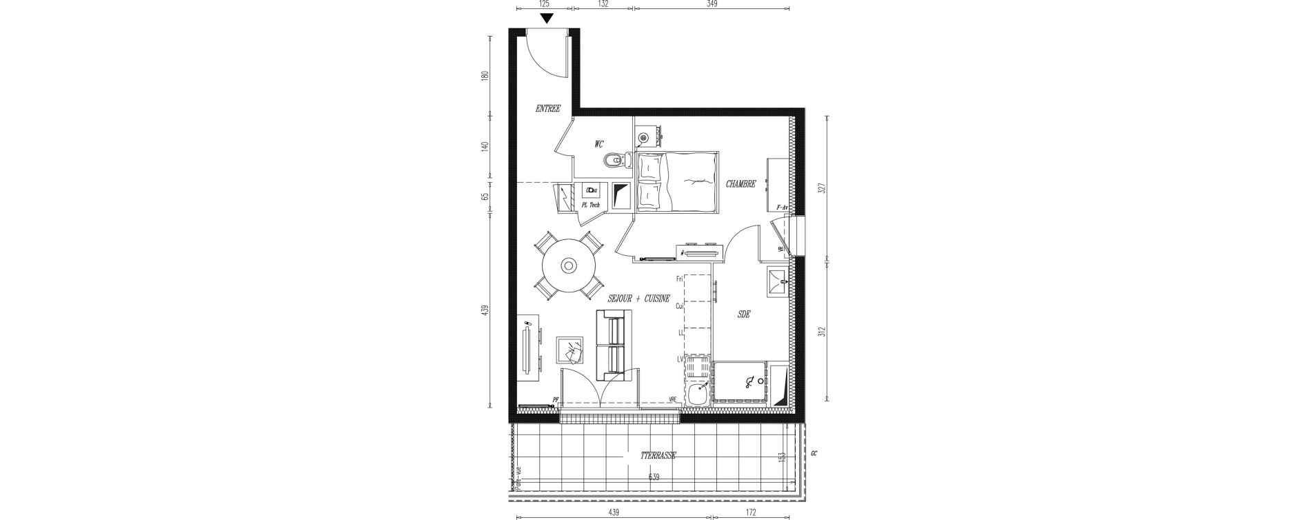 Appartement T2 de 40,72 m2 &agrave; Aigrefeuille-Sur-Maine Centre