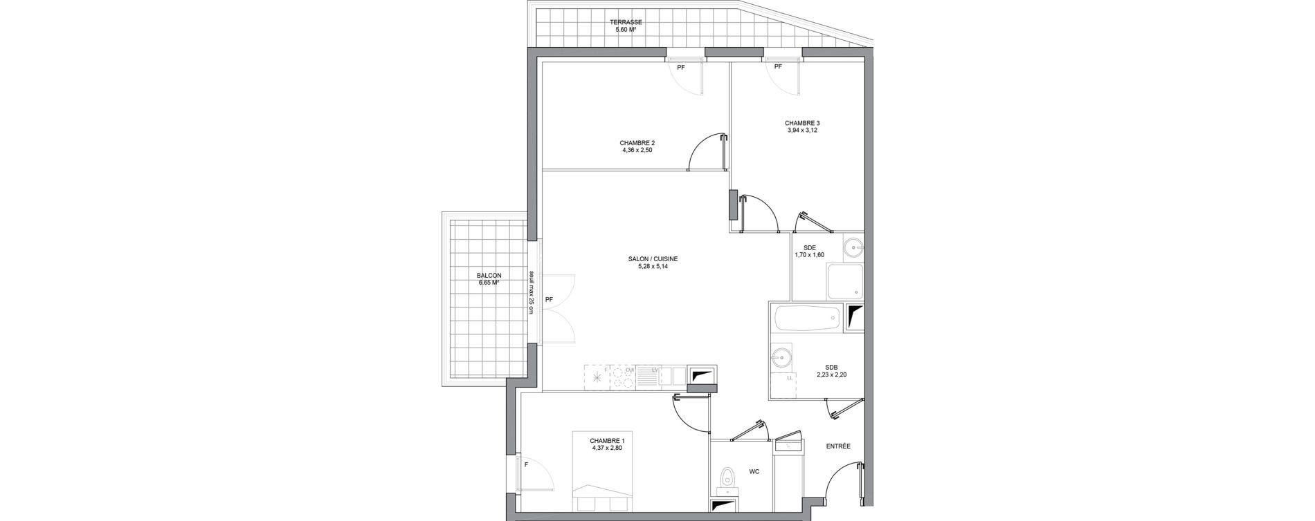 Appartement T4 de 77,40 m2 &agrave; Basse-Goulaine Centre