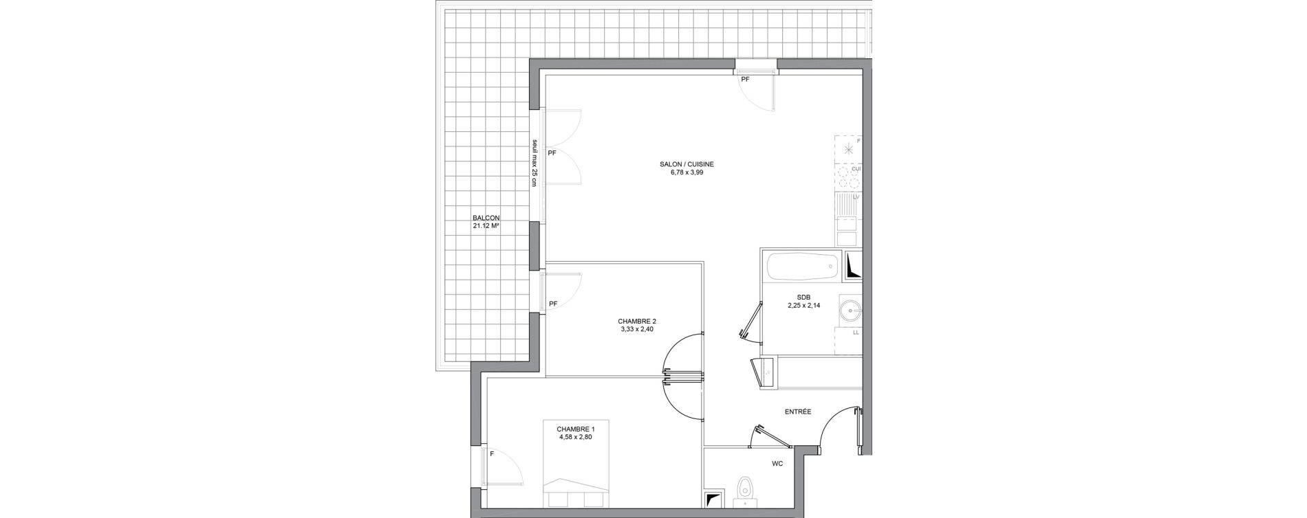 Appartement T3 de 62,74 m2 &agrave; Basse-Goulaine Centre