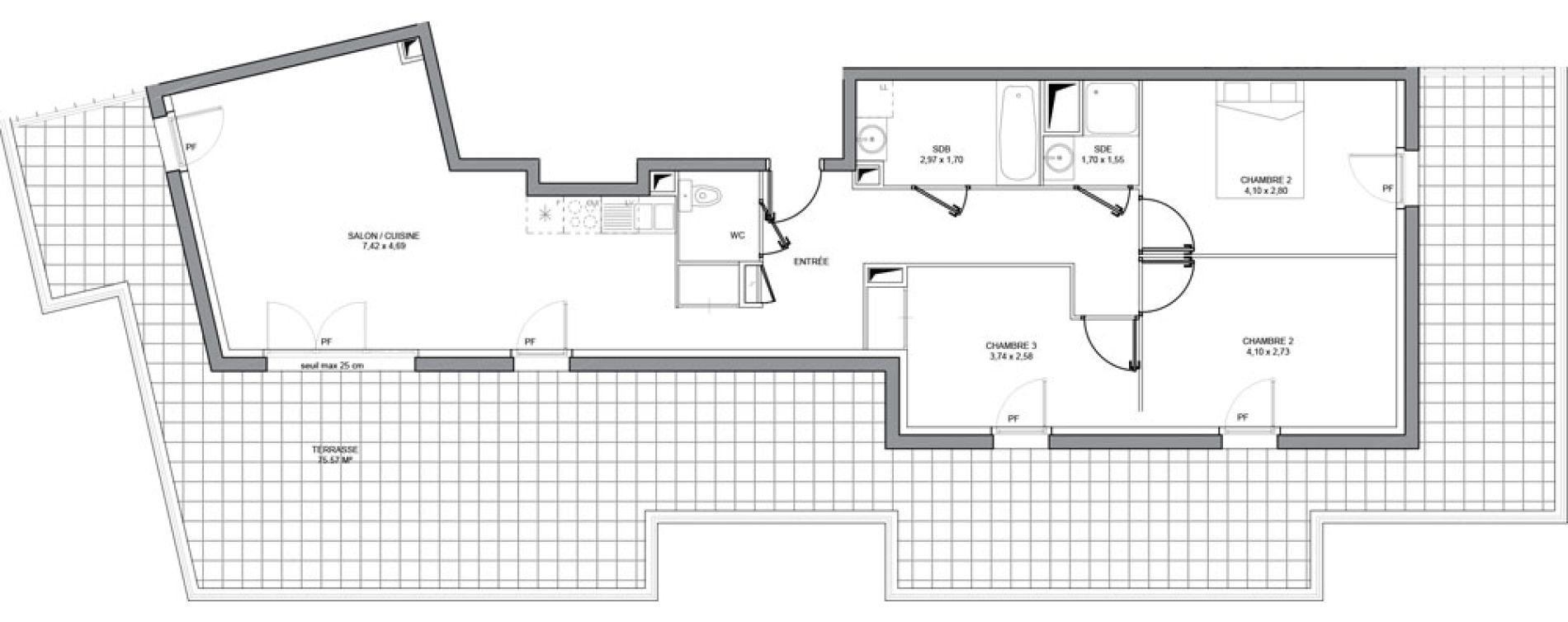 Appartement T4 de 81,00 m2 &agrave; Basse-Goulaine Centre