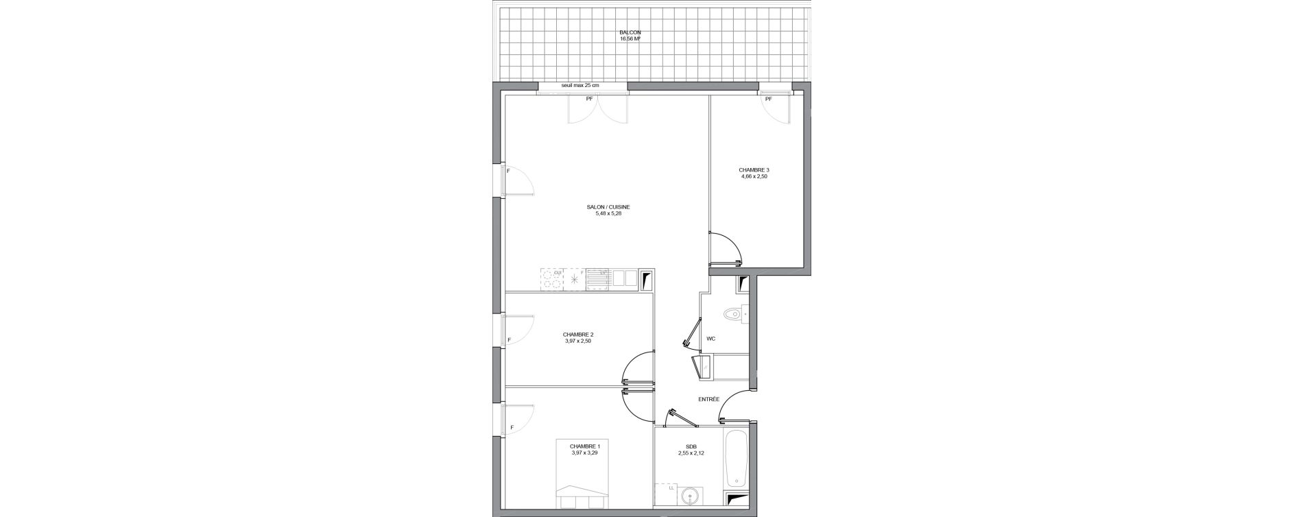 Appartement T4 de 77,67 m2 &agrave; Basse-Goulaine Centre