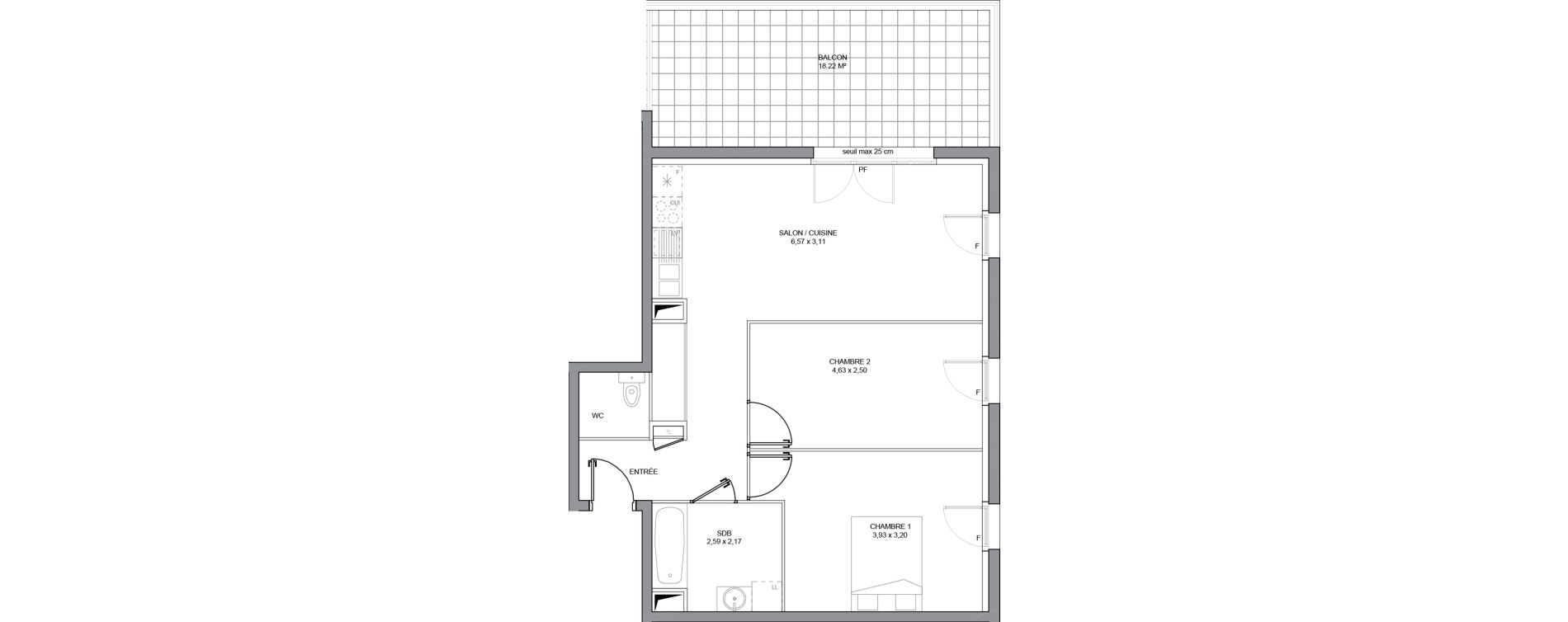 Appartement T3 de 60,31 m2 &agrave; Basse-Goulaine Centre