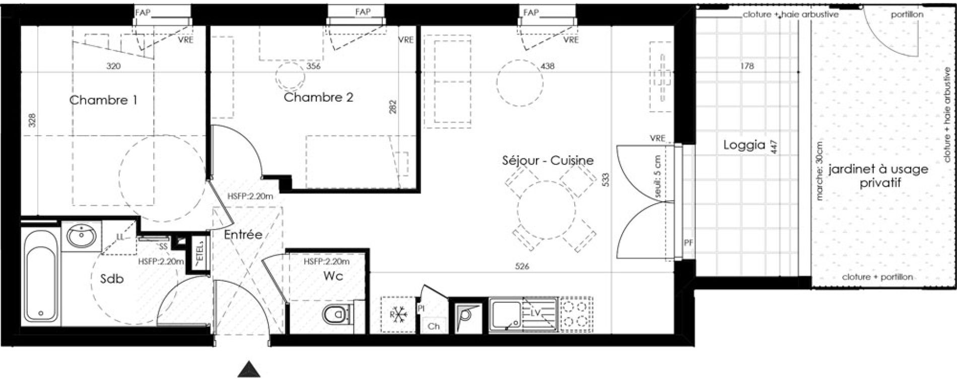 Appartement T3 de 57,44 m2 &agrave; Basse-Goulaine Centre