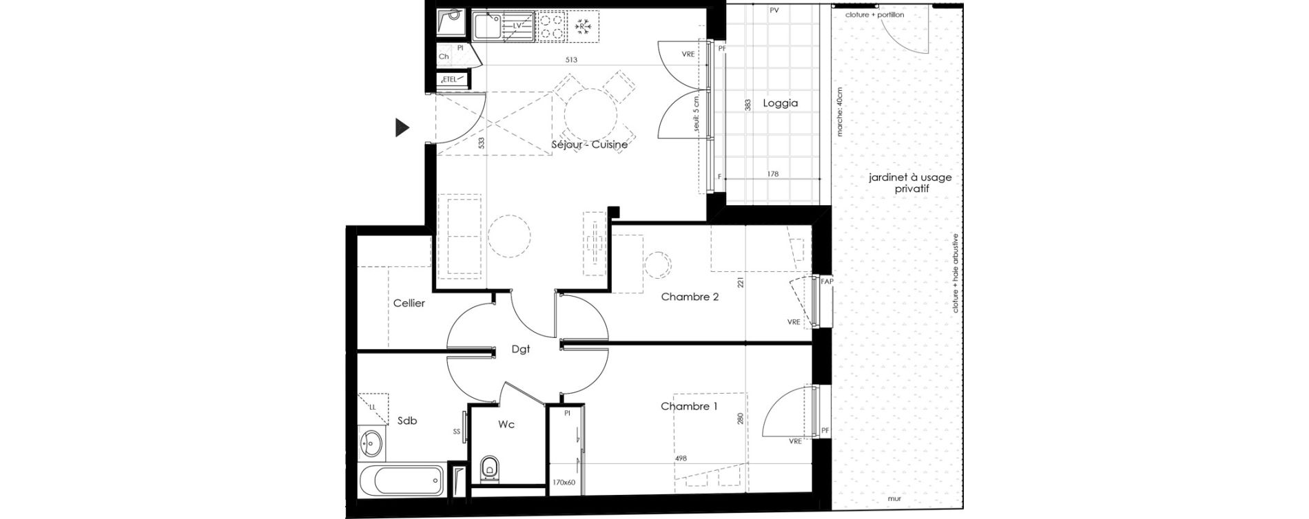 Appartement T3 de 61,88 m2 &agrave; Basse-Goulaine Centre