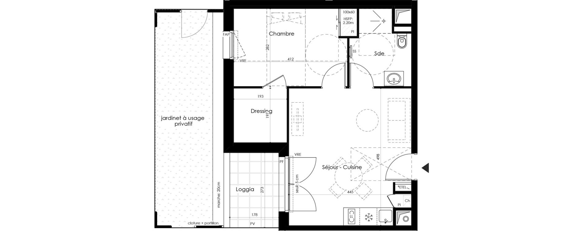 Appartement T2 de 42,45 m2 &agrave; Basse-Goulaine Centre