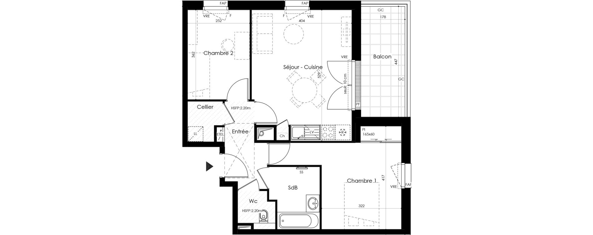 Appartement T3 de 57,79 m2 &agrave; Basse-Goulaine Centre