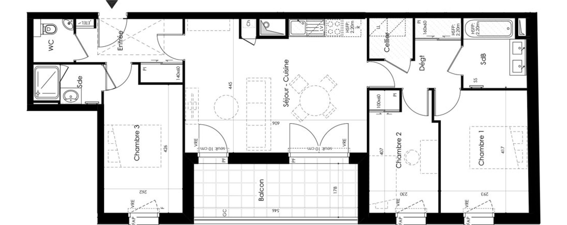 Appartement T4 de 81,08 m2 &agrave; Basse-Goulaine Centre