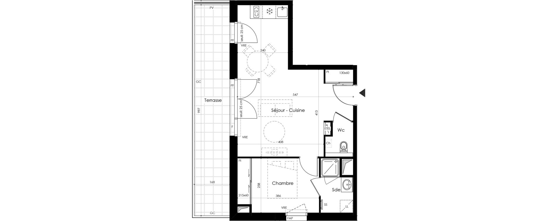 Appartement T2 de 42,27 m2 &agrave; Basse-Goulaine Centre