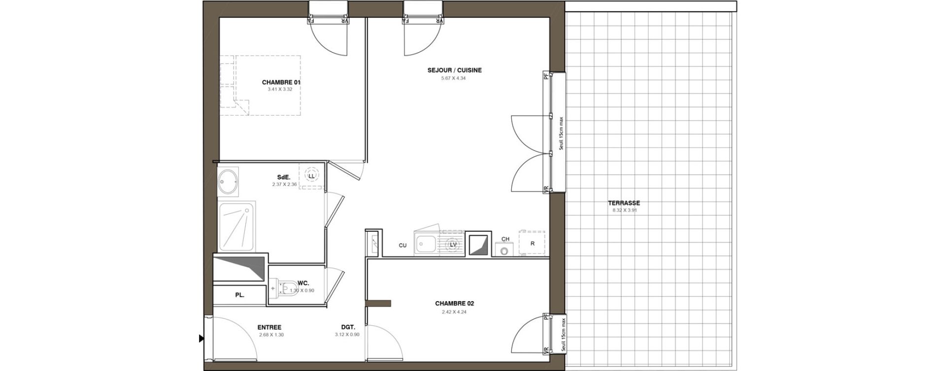 Appartement T3 de 60,42 m2 &agrave; Blain Centre