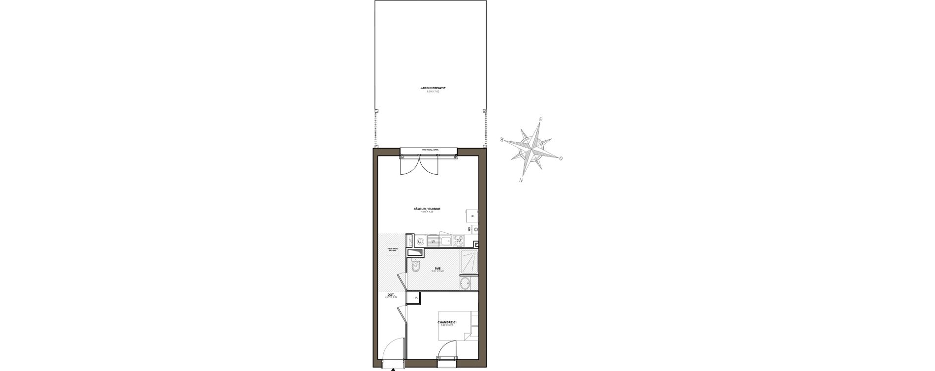 Appartement T2 de 45,19 m2 &agrave; Blain Centre