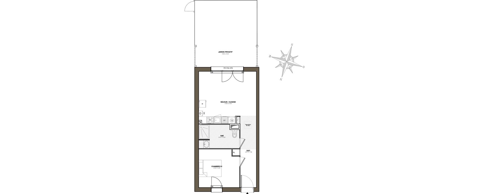 Appartement T2 de 45,58 m2 &agrave; Blain Centre
