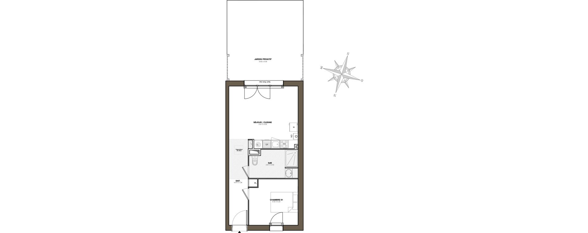 Appartement T2 de 45,19 m2 &agrave; Blain Centre