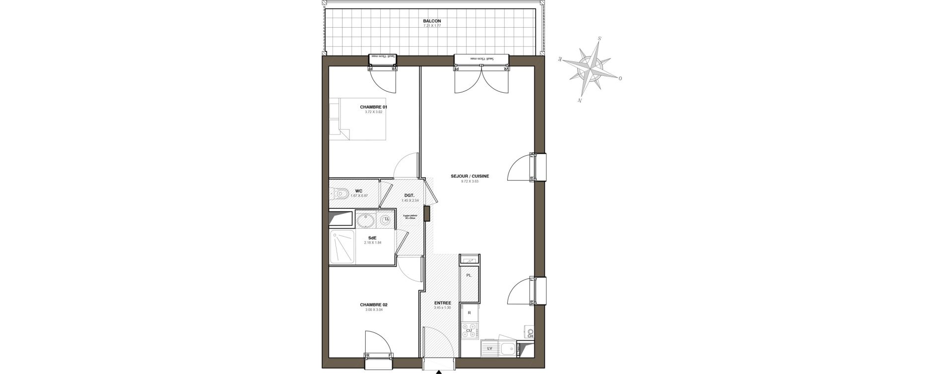 Appartement T3 de 64,11 m2 &agrave; Blain Centre
