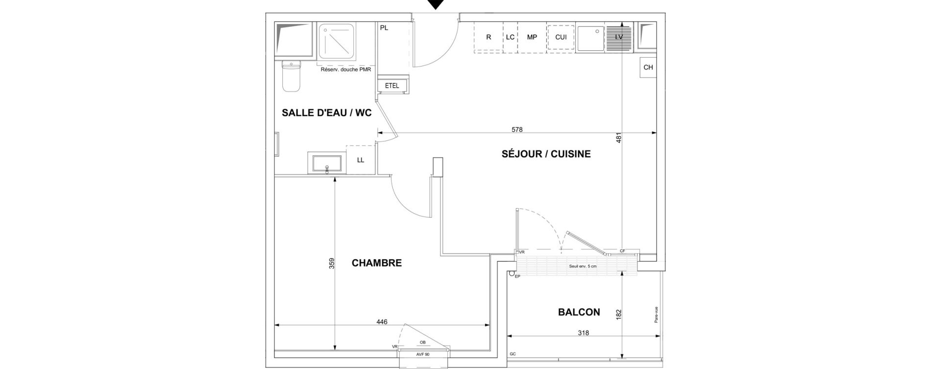 Appartement T2 de 45,20 m2 &agrave; Blain Centre