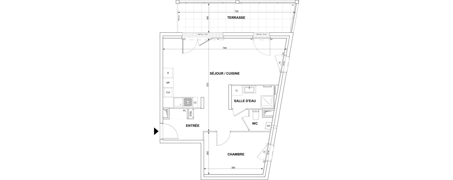 Appartement T2 de 50,62 m2 &agrave; Blain Centre