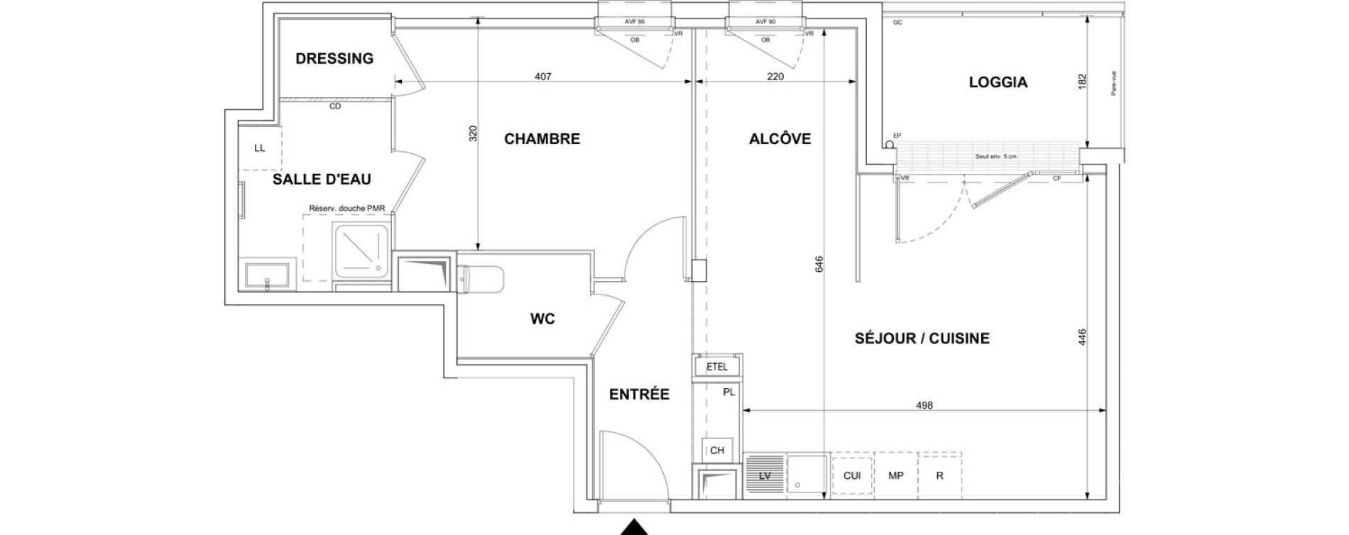 Appartement T2 de 55,16 m2 &agrave; Blain Centre
