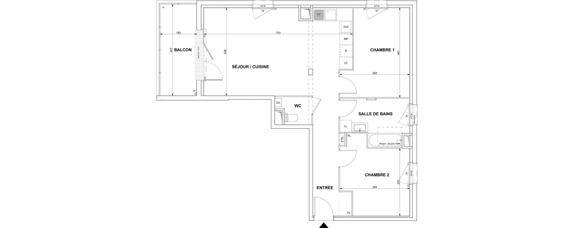 Appartement T3 de 74,54 m2 &agrave; Blain Centre