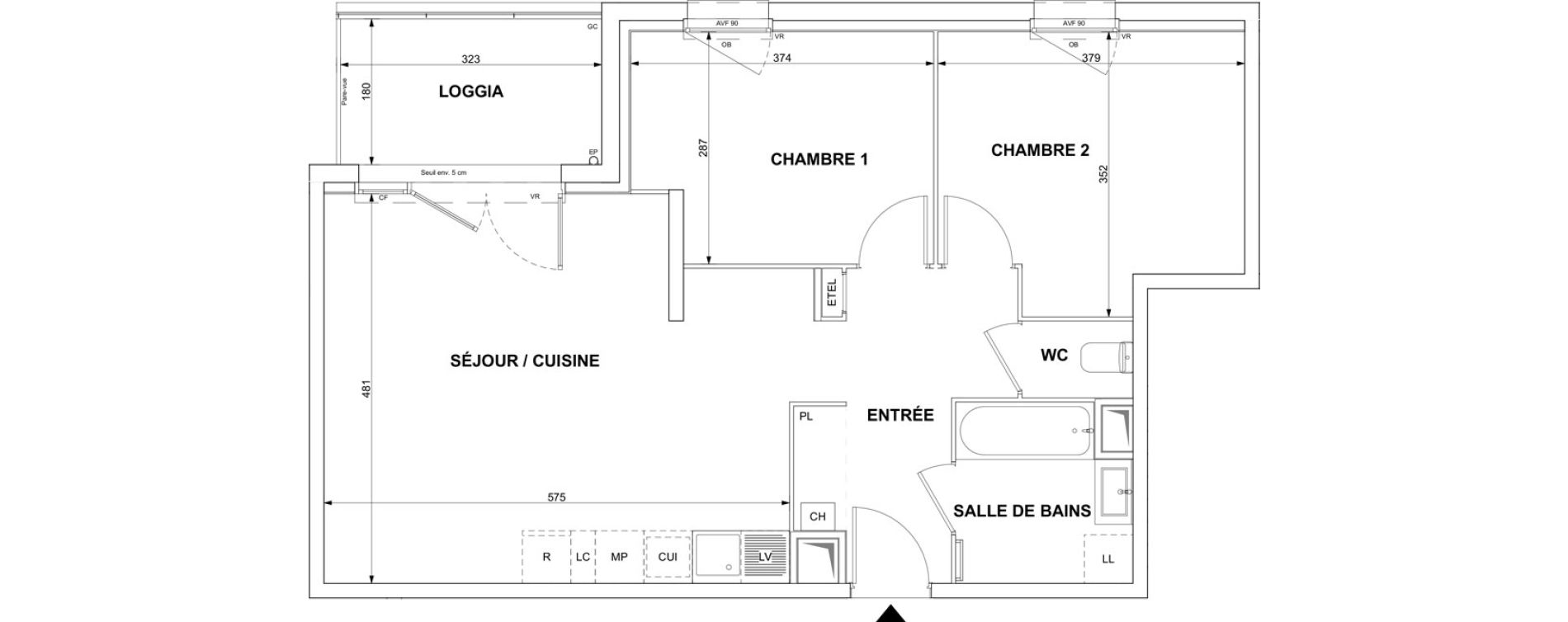 Appartement T3 de 62,35 m2 &agrave; Blain Centre