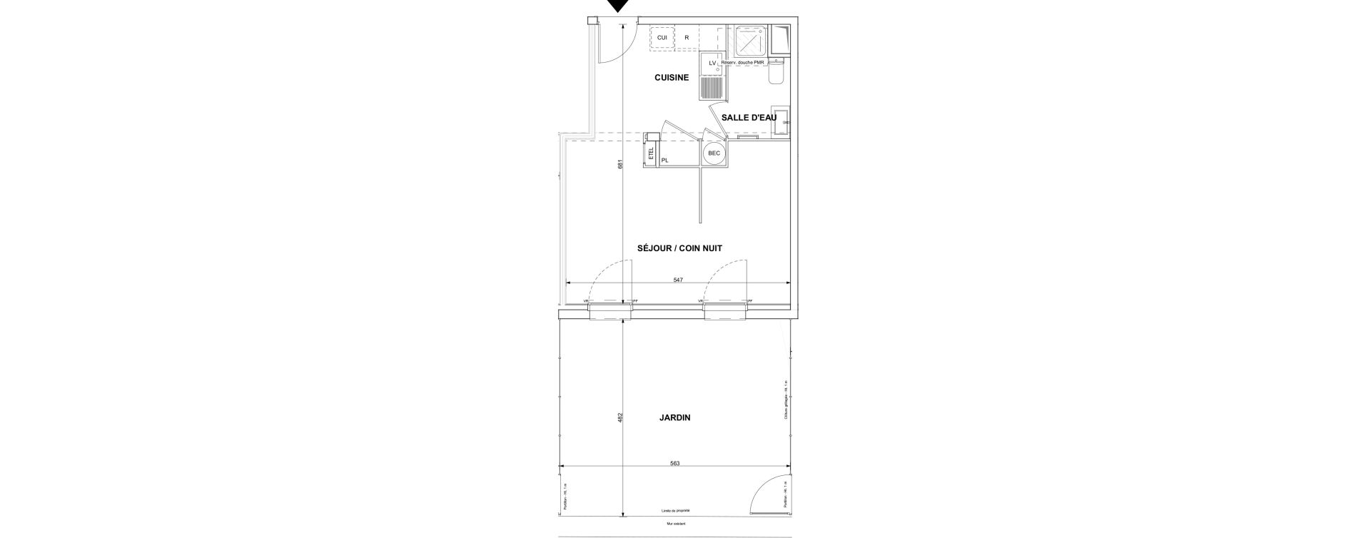 Appartement T1 de 34,04 m2 &agrave; Blain Centre