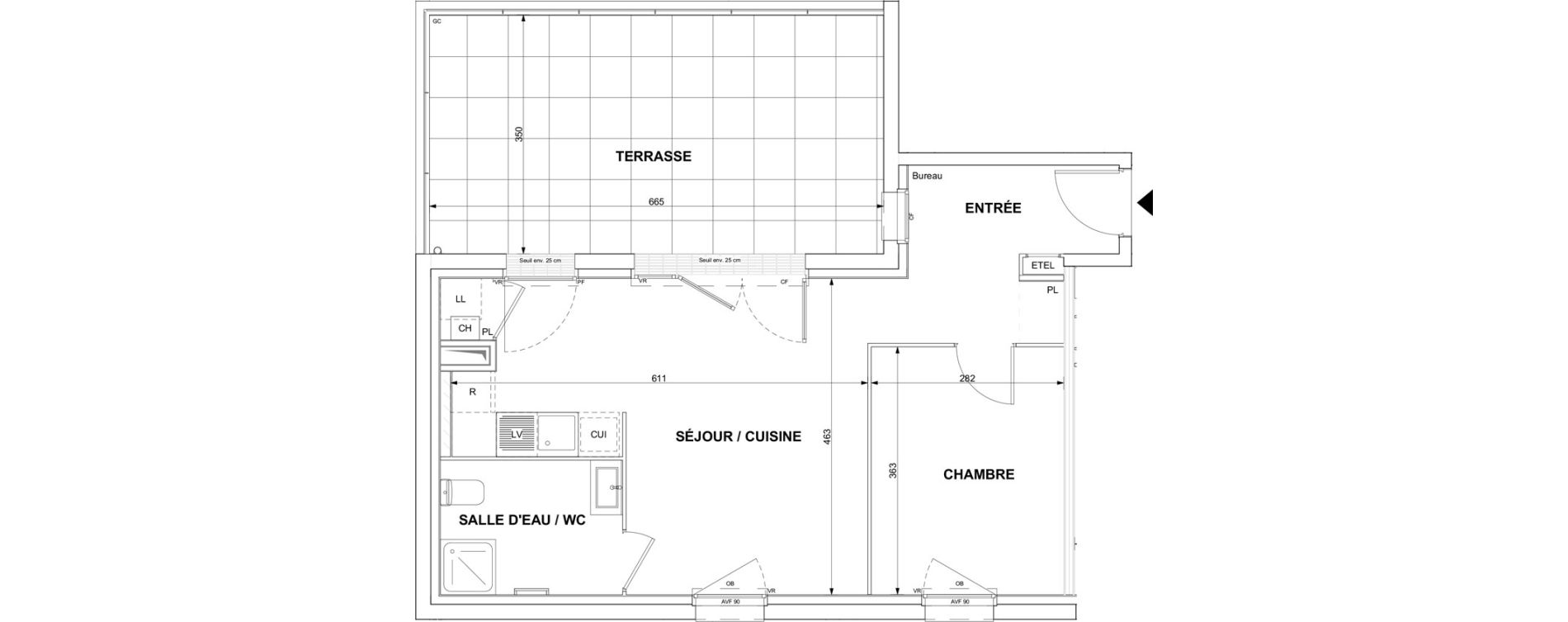 Appartement T2 de 45,67 m2 &agrave; Blain Centre
