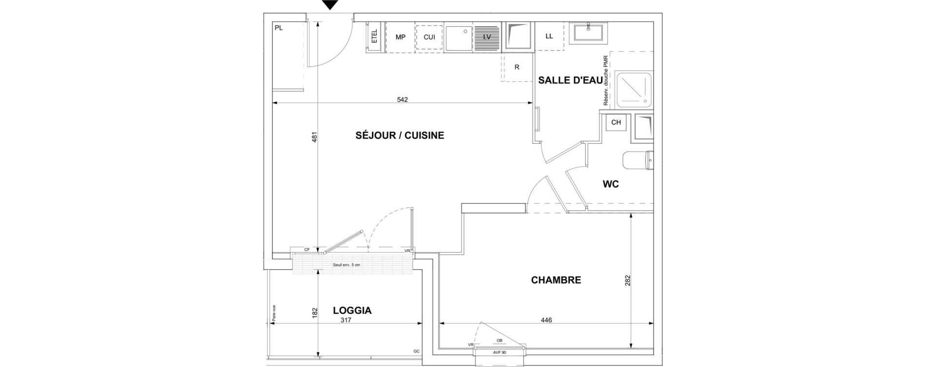 Appartement T2 de 45,22 m2 &agrave; Blain Centre