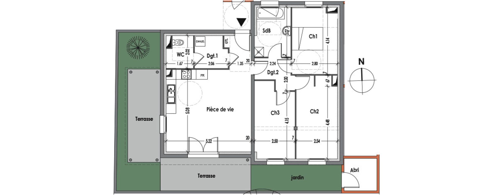 Appartement T4 de 81,67 m2 &agrave; Bouaye Les ormeaux