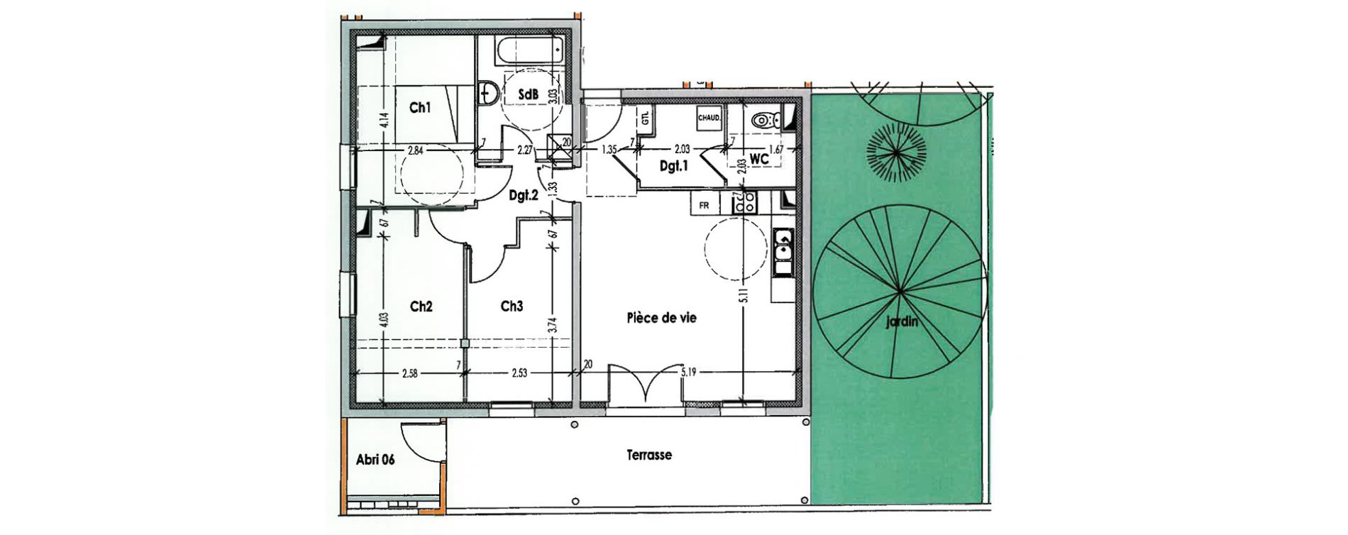 Appartement T4 de 80,13 m2 &agrave; Bouaye Les ormeaux